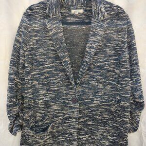 Max Studio Navy & Beige Tweed Blazer (L)